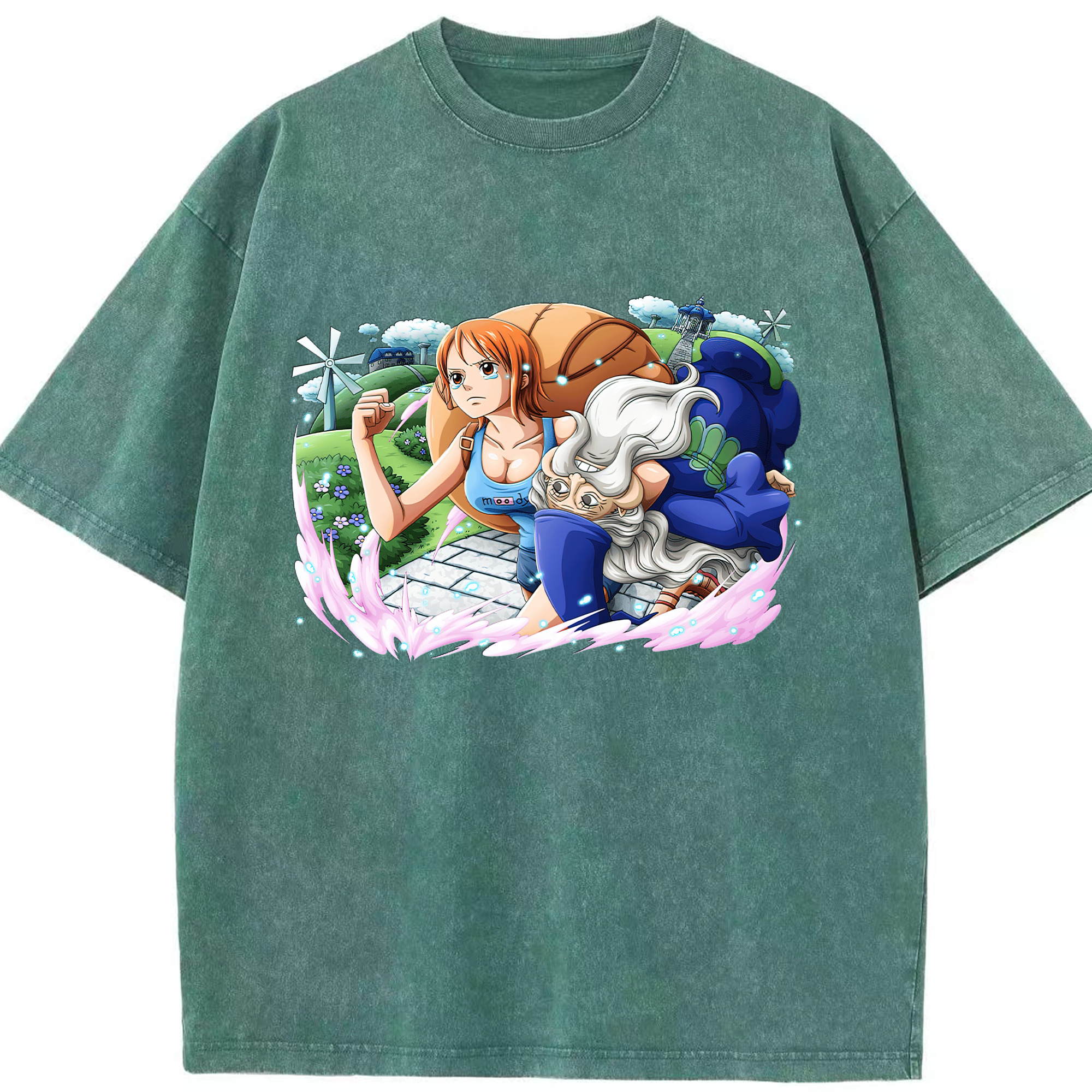ワンピース ナミ ONE PIECE Nami 綿100% ヴィンテージ風 半袖Tシャツ（フロントプリント）